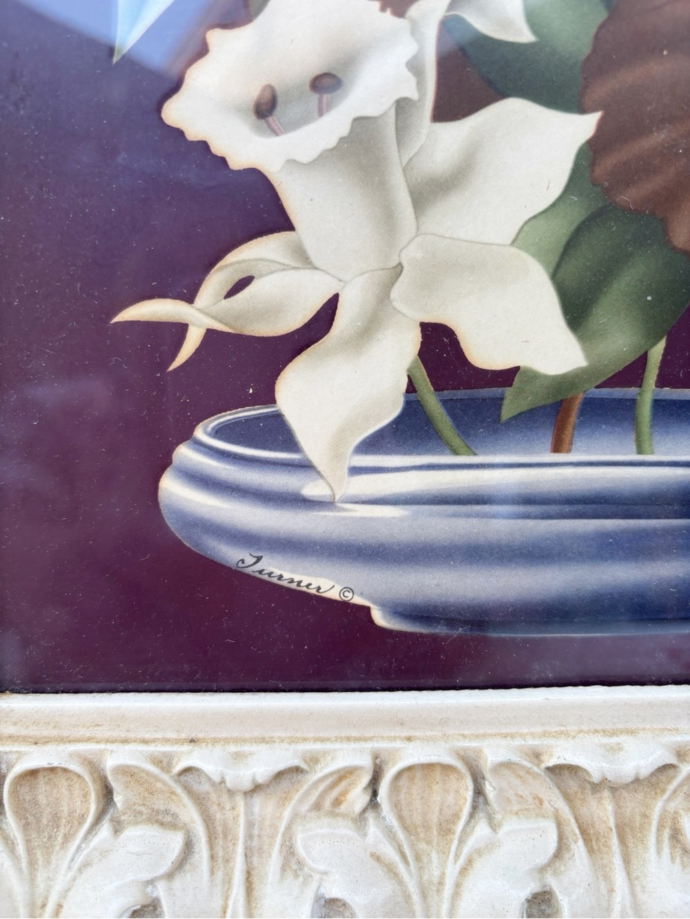 Vintage Floral Flower Art Print Turner MCM Framed Still Life Painting Set Of 2 - Picture 3 of 5